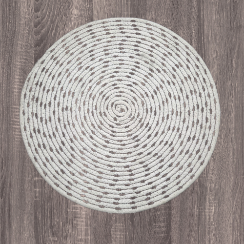 Monochrome Spiral Braided Cotton Mat