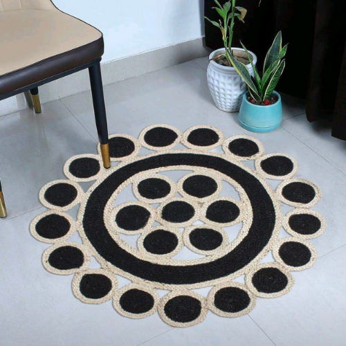 Black Jute Round Tikki