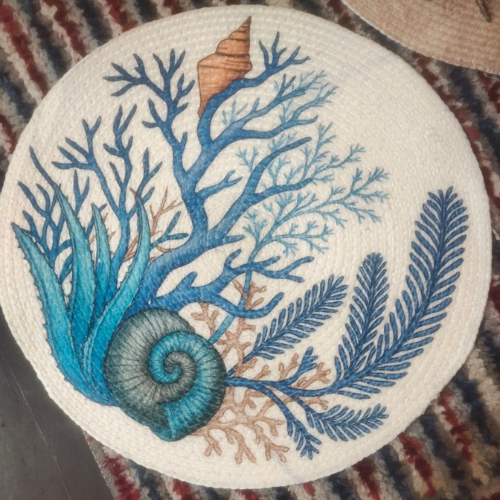 Coastal Marine Life Printed Woven Mat